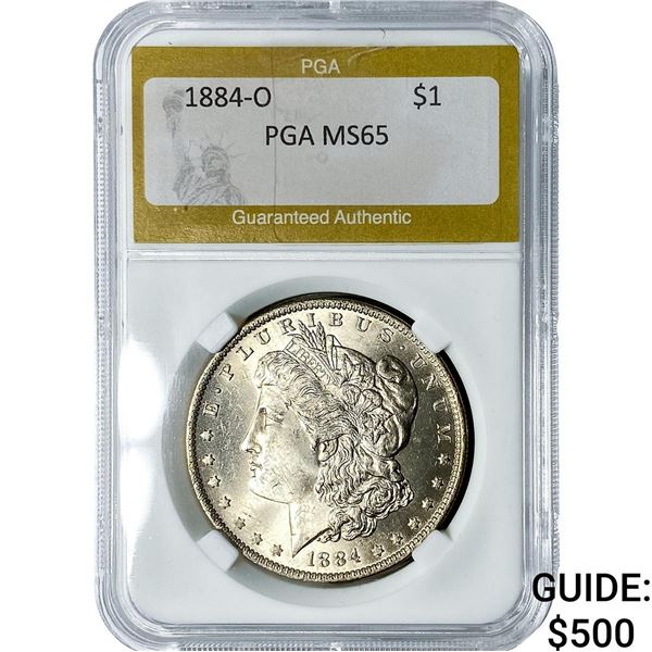 1884-O Morgan Silver Dollar PGA MS65