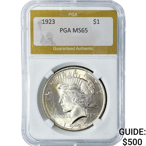 1923 Silver Peace Dollar PGA MS65