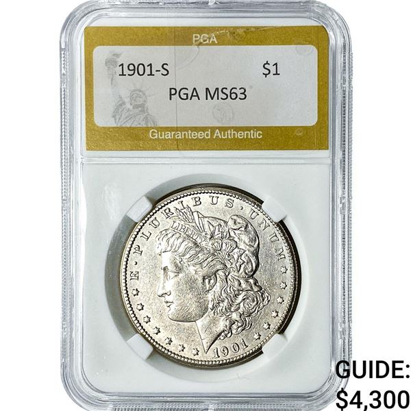 1901-S Morgan Silver Dollar PGA MS63
