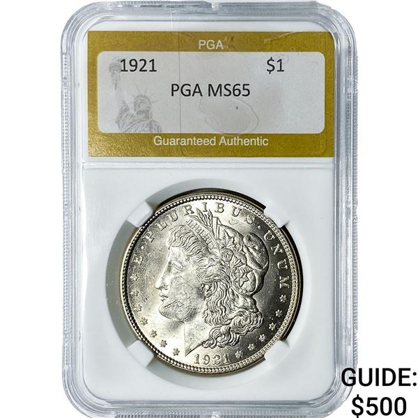 1921 Morgan Silver Dollar PGA MS65