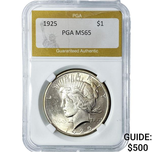1925 Silver Peace Dollar PGA MS65