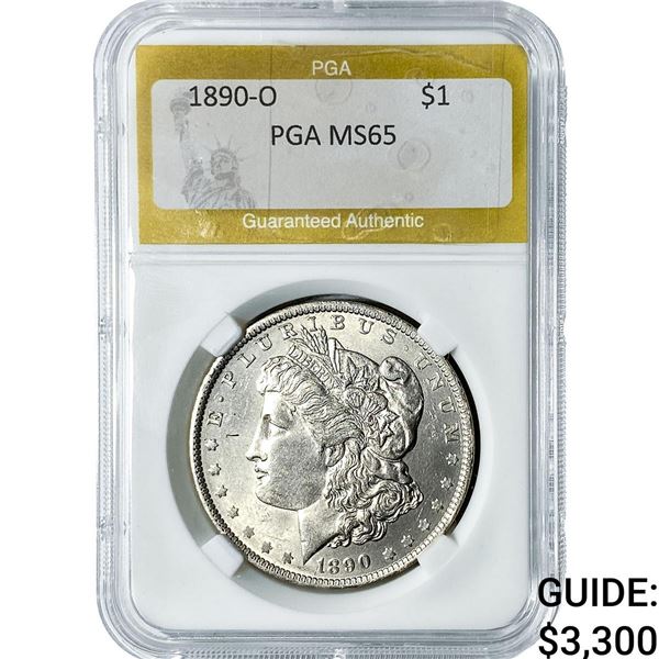 1890-O Morgan Silver Dollar PGA MS65
