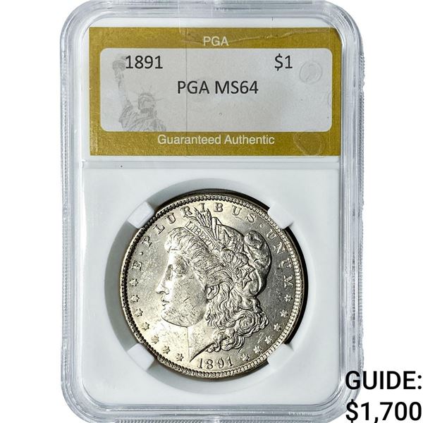 1891 Morgan Silver Dollar PGA MS64