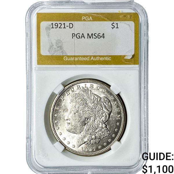 1921-D Morgan Silver Dollar PGA MS64