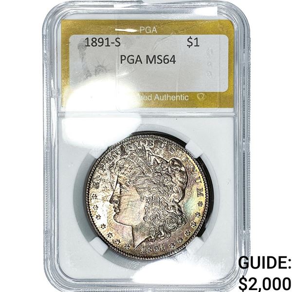 1891-S Morgan Silver Dollar PGA MS64