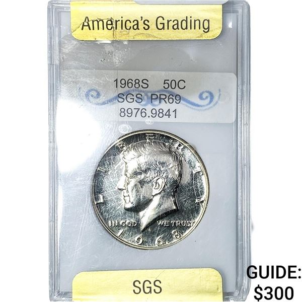 1968-S Kennedy Half Dollar SGS PR69