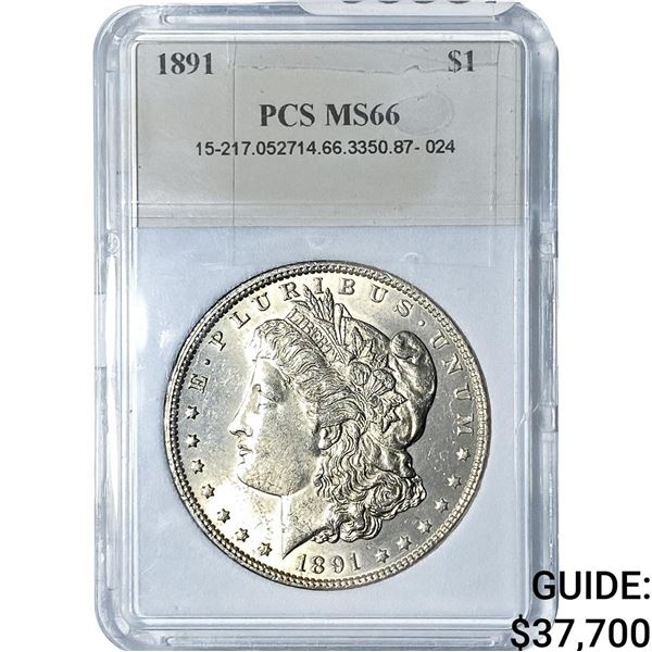 1891 Morgan Silver Dollar PCS MS66