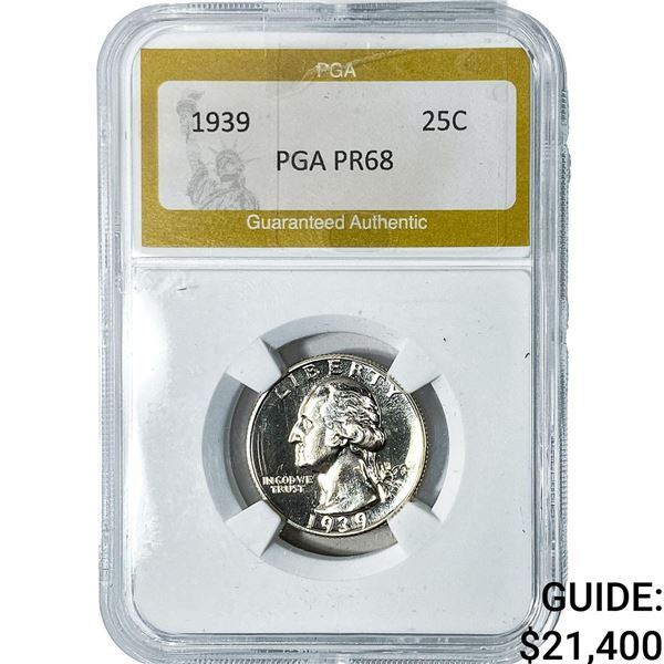 1939 Washington Silver Quarter PGA PR68