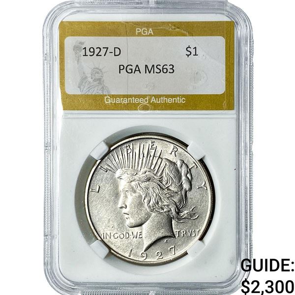1927-D Silver Peace Dollar PGA MS63