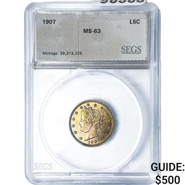 1907 Liberty Victory Nickel SEGS MS63