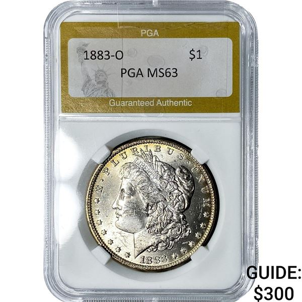1883-O Morgan Silver Dollar PGA MS63