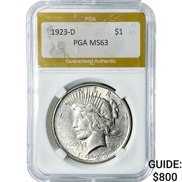 1923-D Silver Peace Dollar PGA MS63
