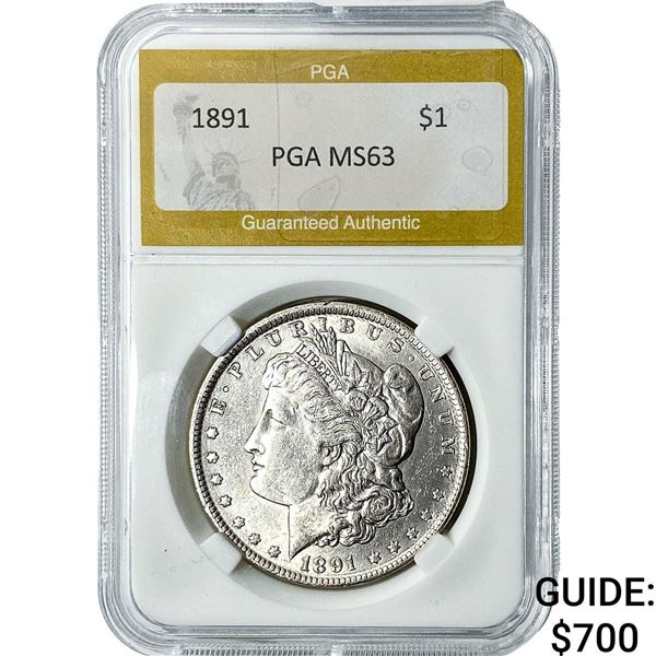 1891 Morgan Silver Dollar PGA MS63