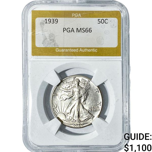 1939 Walking Liberty Half Dollar PGA MS66