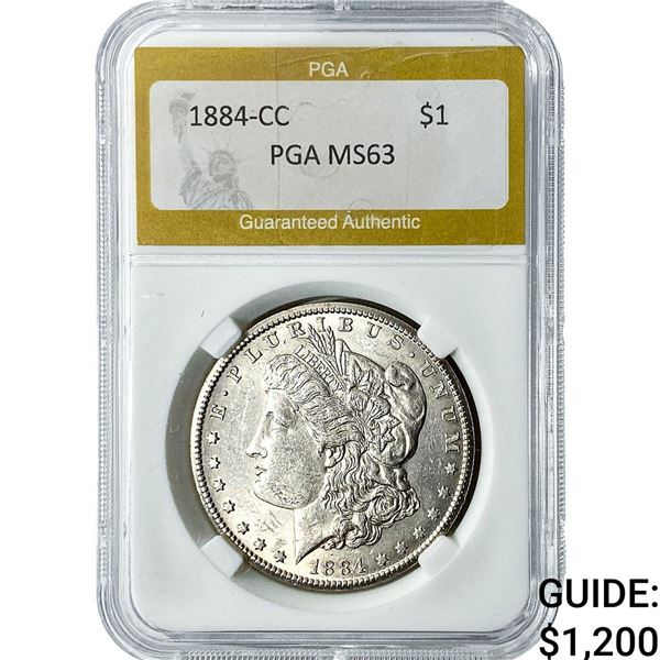 1884-CC Morgan Silver Dollar PGA MS63