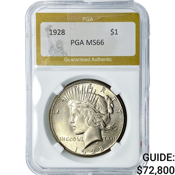 1928 Silver Peace Dollar PGA MS66