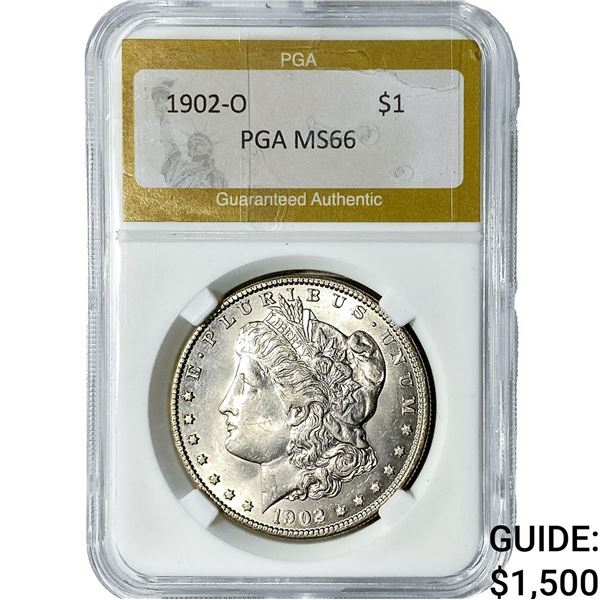1902-O Morgan Silver Dollar PGA MS66