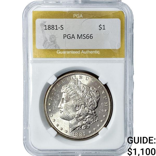 1881-S Morgan Silver Dollar PGA MS66