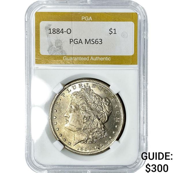 1884-O Morgan Silver Dollar PGA MS63