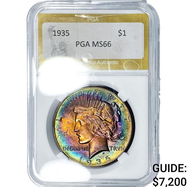 1935 Silver Peace Dollar PGA MS66