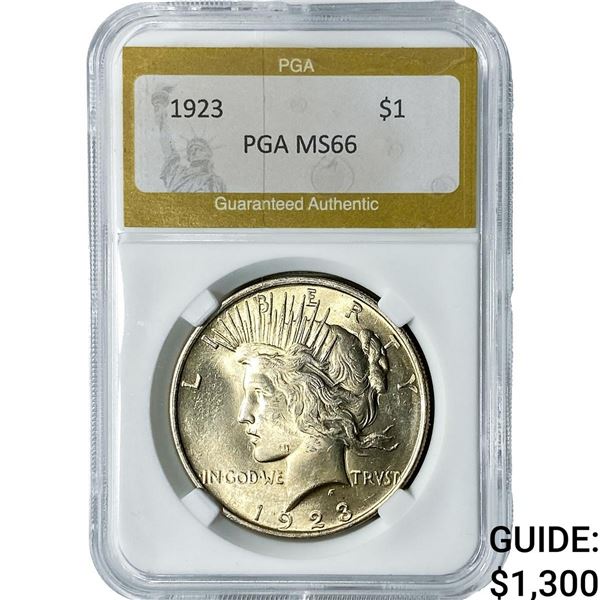1923 Silver Peace Dollar PGA MS66