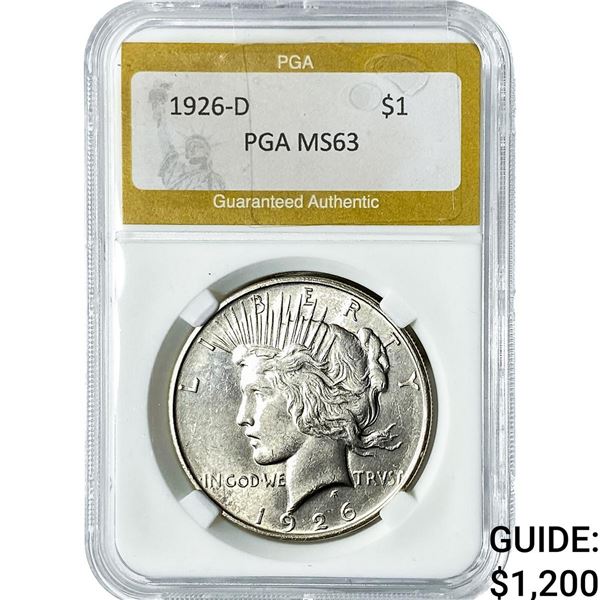 1926-D Silver Peace Dollar PGA MS63