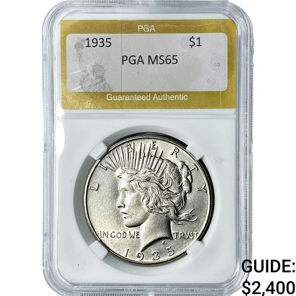 1935 Silver Peace Dollar PGA MS65