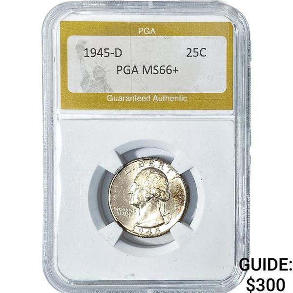 1945-D Washington Silver Quarter PGA MS66+