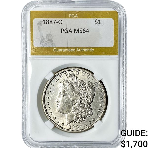 1887-O Morgan Silver Dollar PGA MS64