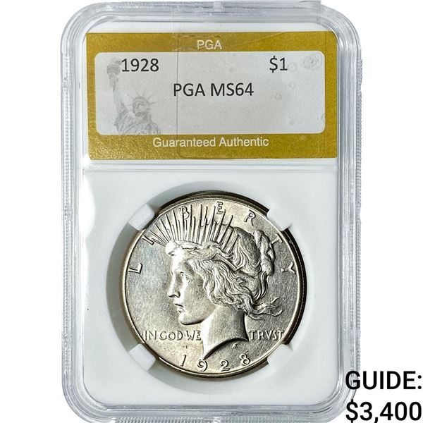 1928 Silver Peace Dollar PGA MS64