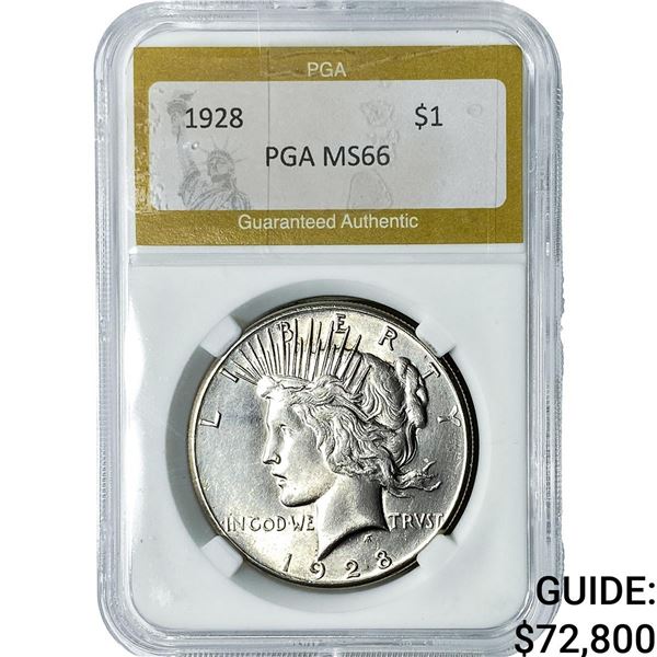 1928 Silver Peace Dollar PGA MS66
