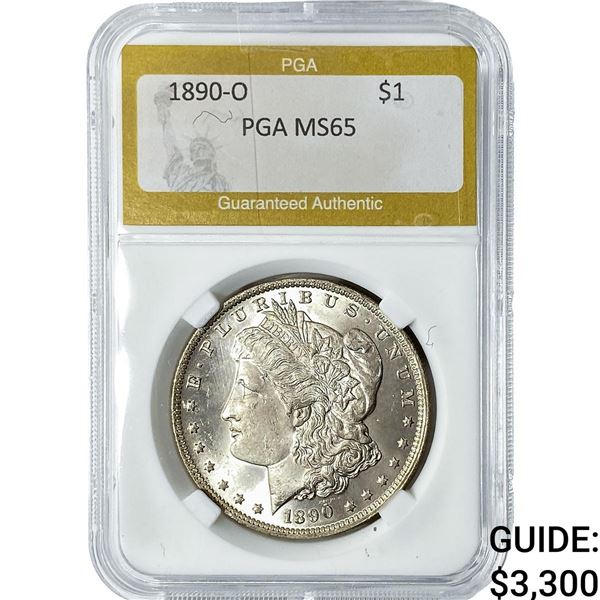 1890-O Morgan Silver Dollar PGA MS65
