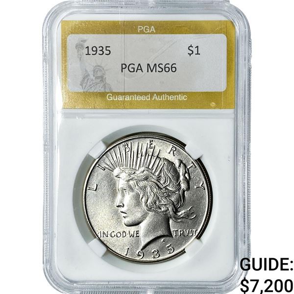 1935 Silver Peace Dollar PGA MS66