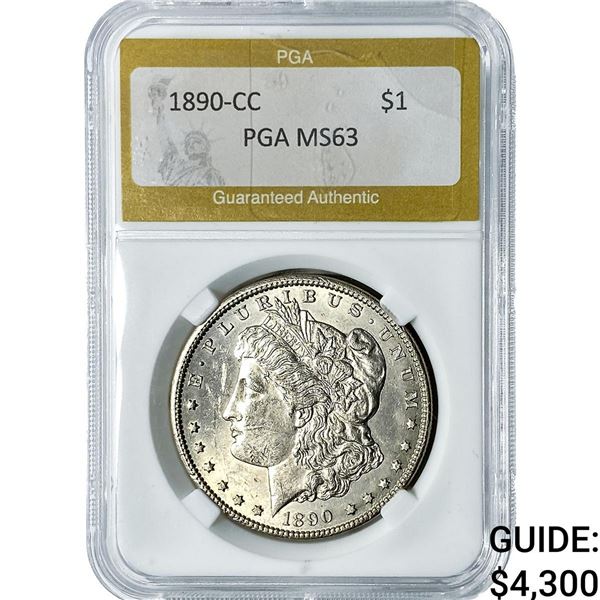1890-CC Morgan Silver Dollar PGA MS63
