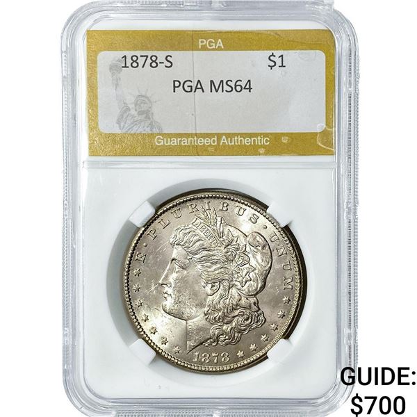 1878-S Morgan Silver Dollar PGA MS64