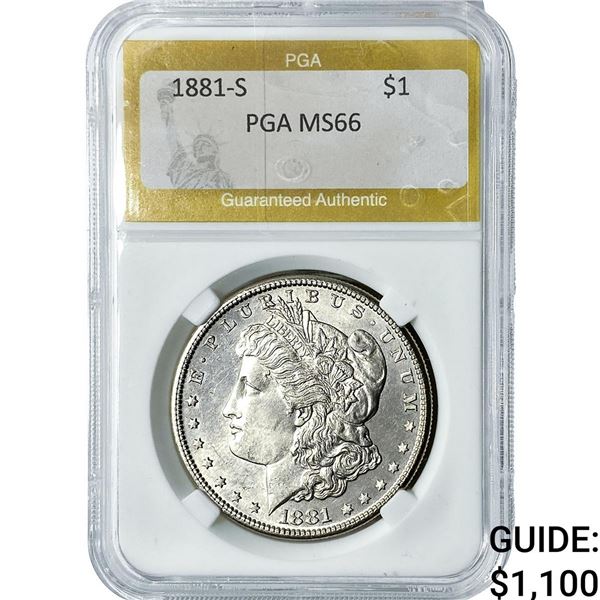 1881-S Morgan Silver Dollar PGA MS66