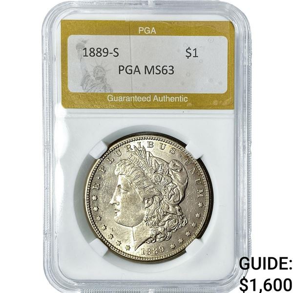 1889-S Morgan Silver Dollar PGA MS63