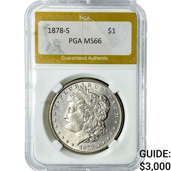 1878-S Morgan Silver Dollar PGA MS66
