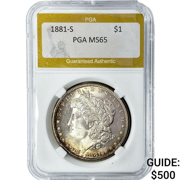 1881-S Morgan Silver Dollar PGA MS65