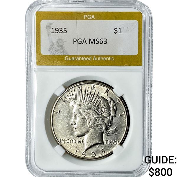 1935 Silver Peace Dollar PGA MS63