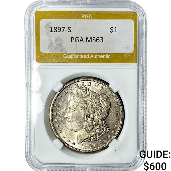 1897-S Morgan Silver Dollar PGA MS63