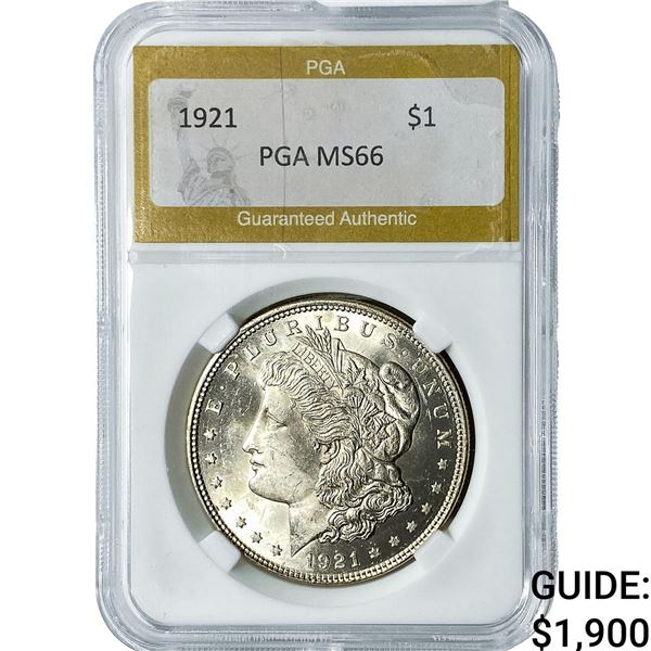 1921 Morgan Silver Dollar PGA MS66