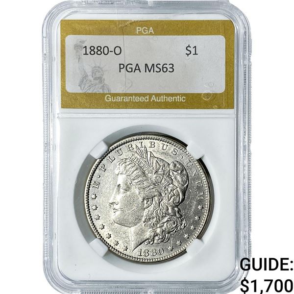 1880-O Morgan Silver Dollar PGA MS63