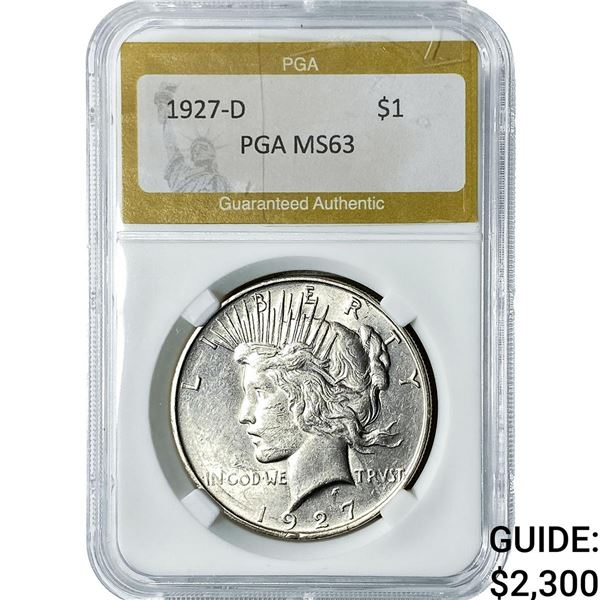 1927-D Silver Peace Dollar PGA MS63