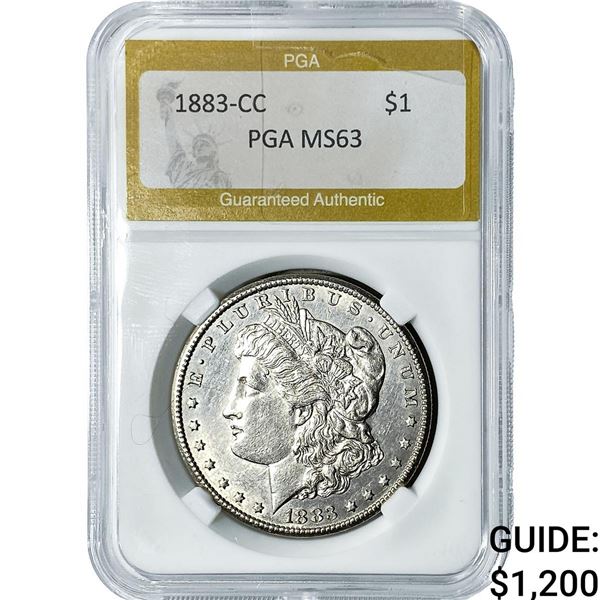 1883-CC Morgan Silver Dollar PGA MS63