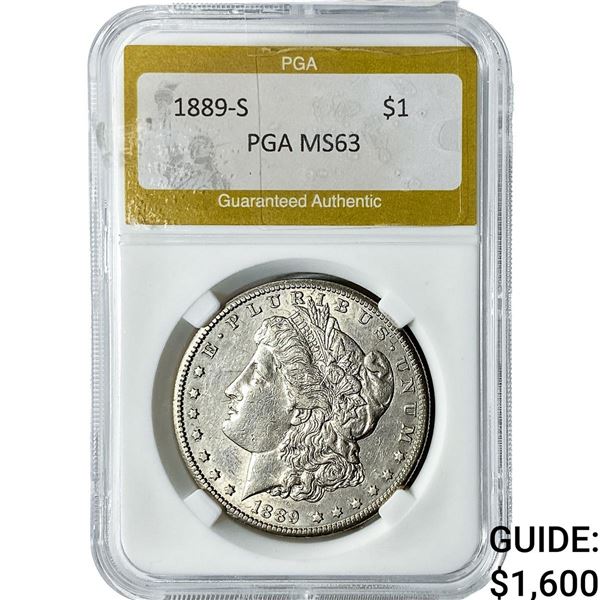 1889-S Morgan Silver Dollar PGA MS63