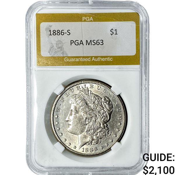1886-S Morgan Silver Dollar PGA MS63