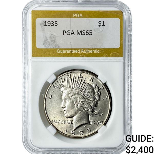 1935 Silver Peace Dollar PGA MS65