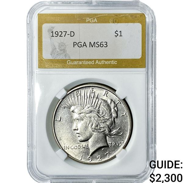 1927-D Silver Peace Dollar PGA MS63