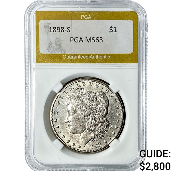 1898-S Morgan Silver Dollar PGA MS63